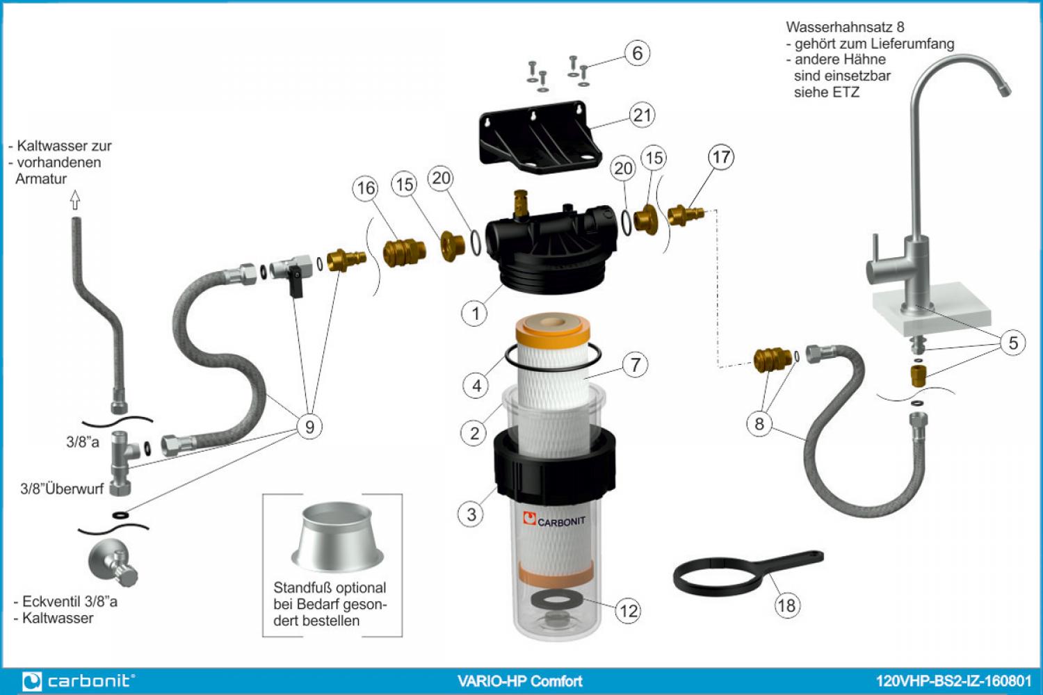 Carbonit Vario Untertisch Wasserfilter